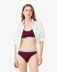 Slip in cotone stretch con vita a contrasto