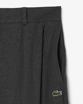 Pantaloni oversize in flanella con pieghe