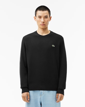 Maglione a girocollo in lana cardata