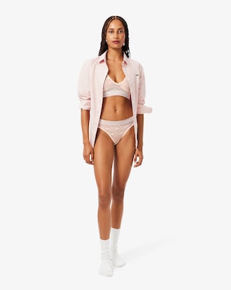 Bralette con logo in pizzo