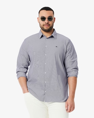 Camicia a righe in popeline stretch slim fit