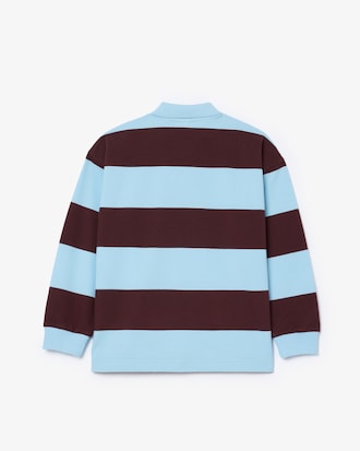 T-shirt da rugby in piqué con righe a contrasto