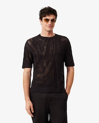 Maglione stampato a maniche corte relaxed fit