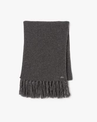 Sciarpa in lana cardata con frange