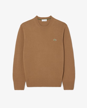 Maglione a girocollo in lana cardata