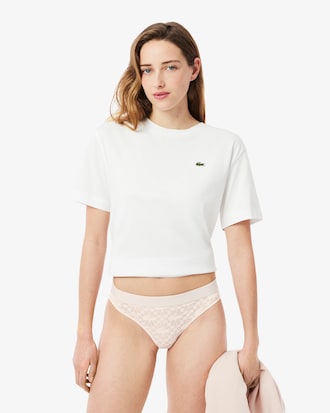 Slip in pizzo con logo in vita