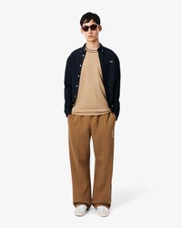 T-shirt in piqu&eacute; elasticizzato con colletto a righe