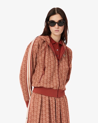 Felpa con cappuccio in jacquard con monogramma