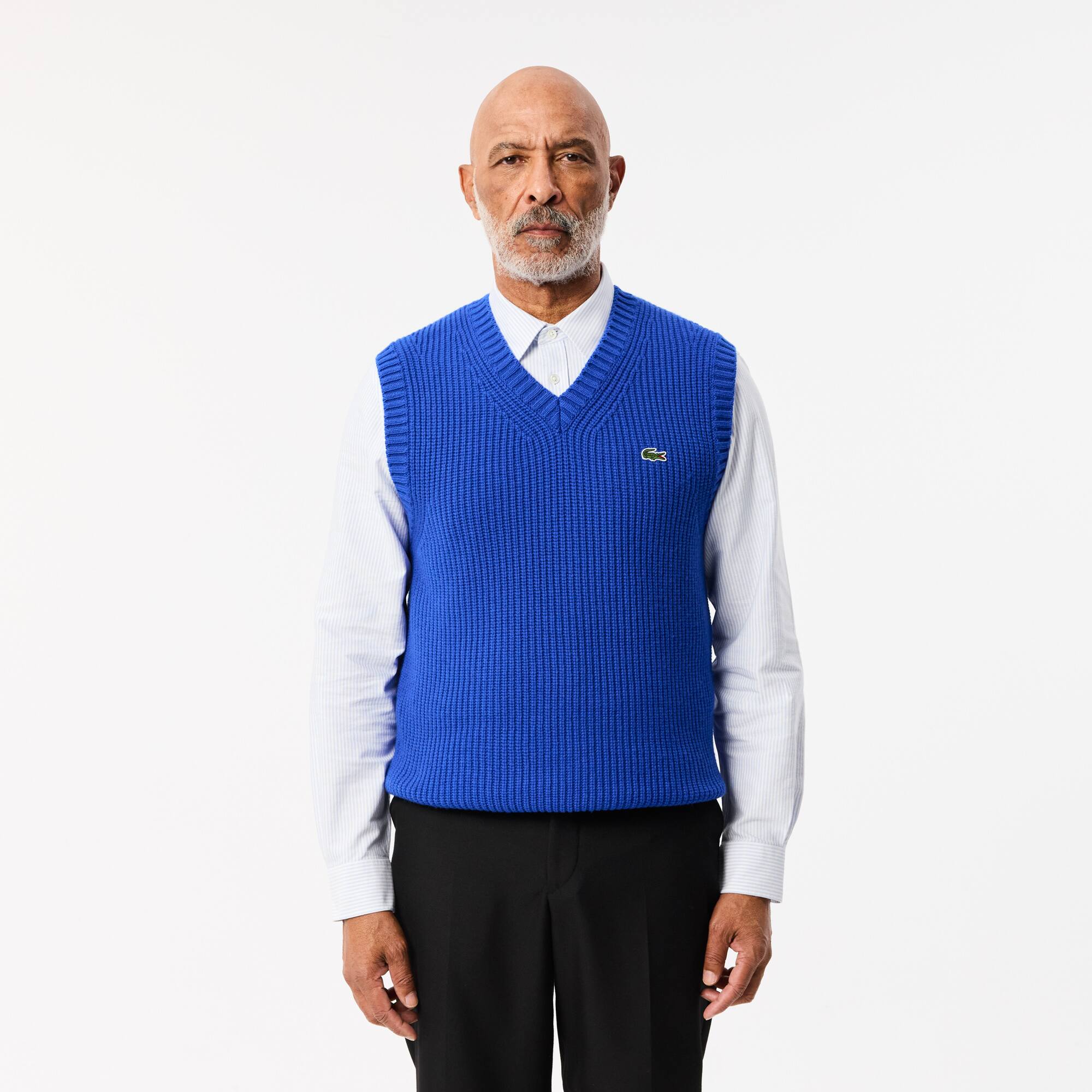 Gilet in lana cardata con scollo a V - Maglieria Uomo - Novita 2025 |  Lacoste