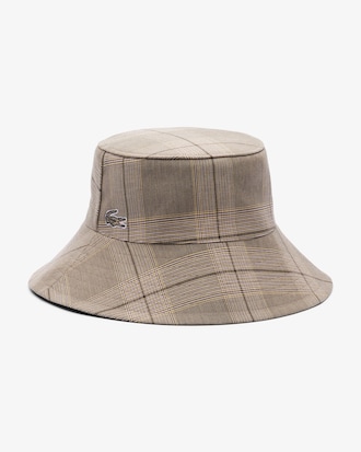 Cappello da pescatore in popeline di cotone con motivo scozzese