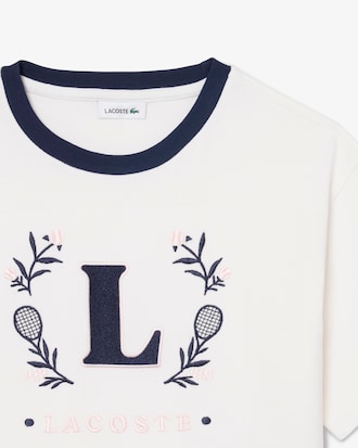 T-shirt in cotone con stemma a contrasto