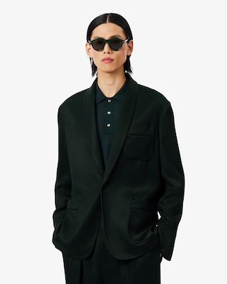 Blazer con collo a scialle in raso Runway