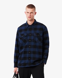 Overshirt oversize in cotone con motivo scozzese