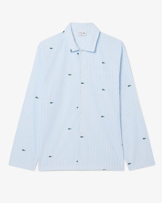 Camicia pigiama in popeline di cotone a righe