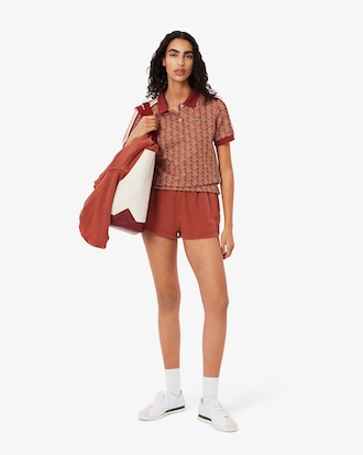Polo slim fit in jacquard con monogramma