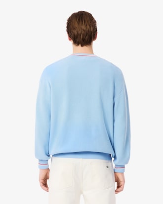 Maglione leggero in crêpe di cotone a righe