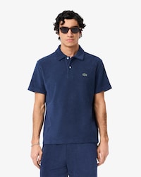 Polo in spugna con monogramma classic fit