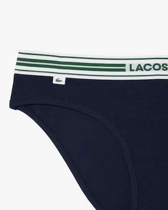 Slip in cotone stretch con vita a contrasto