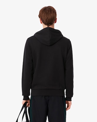 Felpa con cappuccio e zip color block