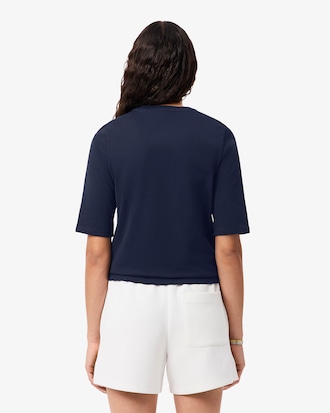 T-shirt in morbido cotone con maniche a tre quarti