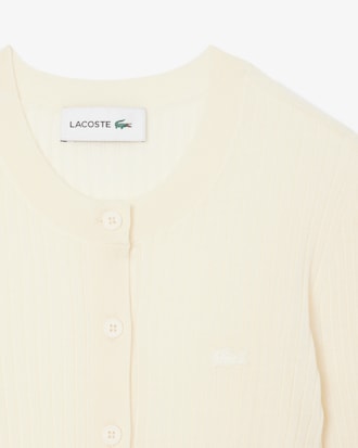 Cardigan in maglia di lana merinos a coste