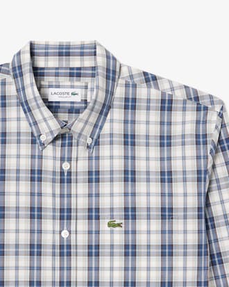 Camicia regular fit in popeline motivo scozzese