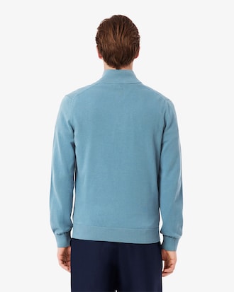 Pullover in cotone a collo alto con zip