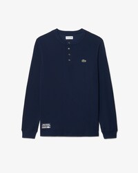 T-shirt in maglia a nido d'ape Henley