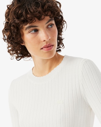 Maglione a maniche corte in cotone a coste