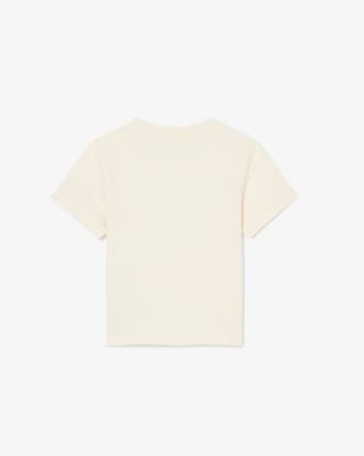 T-shirt in cotone con ricamo coccodrillo