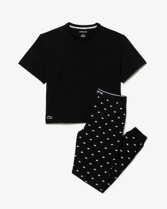 Completo pigiama con pantaloni con coccodrilli