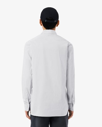 Camicia a righe in popeline elasticizzato slim fit