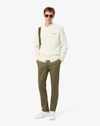 Maglione spesso in lana cardata con zip sul collo