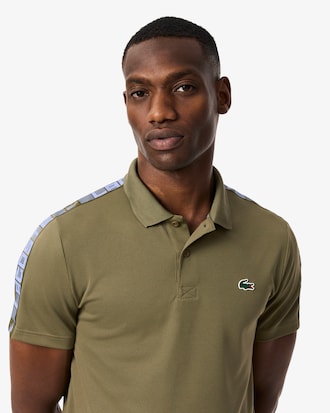 Polo da tennis a righe Ultra-Dry con marchio