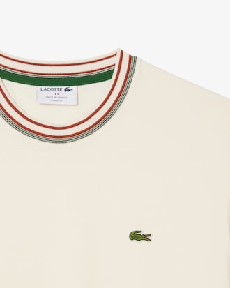 T-shirt con collo a righe Made in France