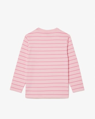 T-shirt a maniche lunghe a righe in cotone pesante