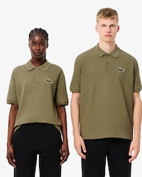 Polo loose fit in piqué con stemma L.12.12