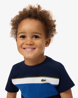 T-shirt in jersey di cotone color block