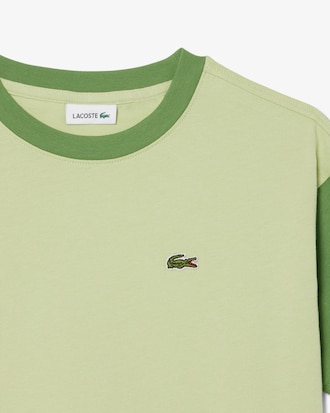 T-shirt in cotone con bordo a contrasto