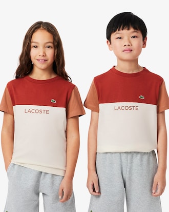 T-shirt in jersey di cotone color block
