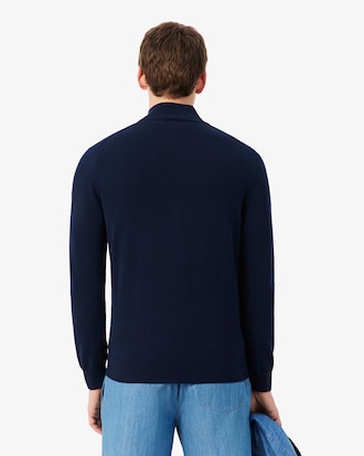 Pullover in cotone a collo alto con zip