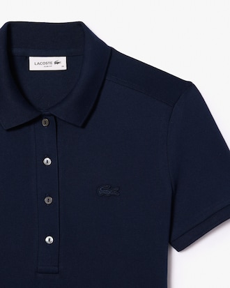 Vestito polo slim fit in mini piqué stretch