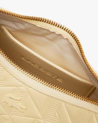 Borsa a mezzaluna in pelle goffrata Maheki