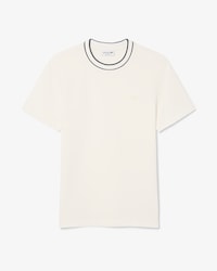 T-shirt in piqu&eacute; elasticizzato con colletto a righe