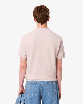 Polo in piqué con coccodrillo con paesaggio classic fit