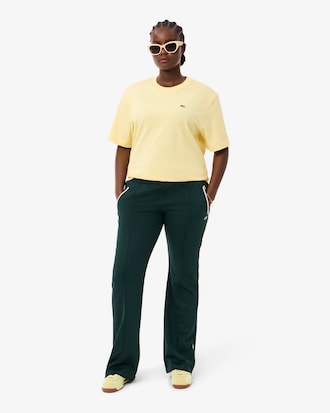 Pantaloni felpati taglio svasato con pieghe