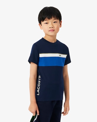 T-shirt in jersey di cotone color block