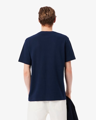 T-shirt in piqu&eacute; pesante di cotone e lino