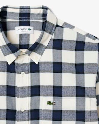 Camicia regular fit in flanella motivo scozzese