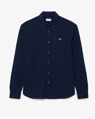 Camicia regular fit in piqu&eacute;